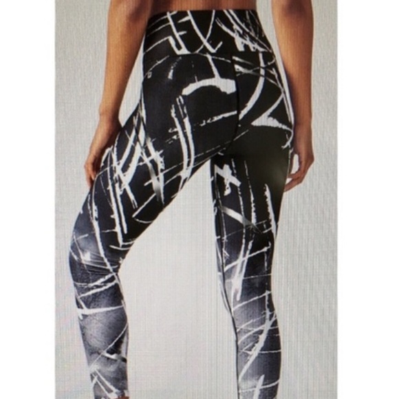 Fabletics black/white/silver high rise leggings - Picture 2 of 12
